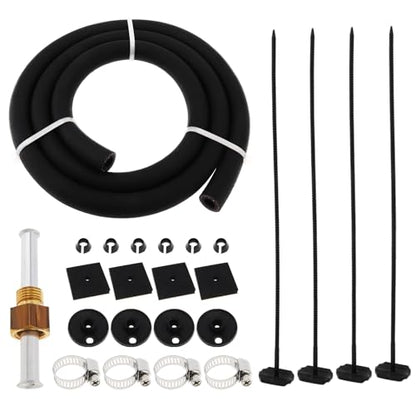 5/16" Transmission Oil Cooler Kit, Universal Aluminium alloy 6 Pass Tube and Fin Oil Cooler Kit with Hose Mounting Kit