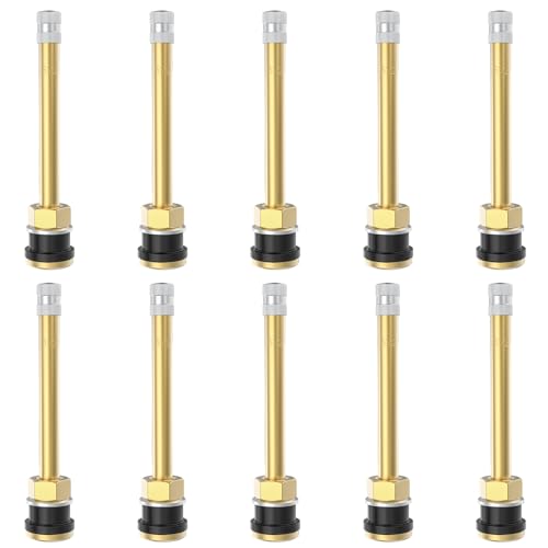 10 Piece TR572 Brass Valve Stems for Commercial Vehicles. Fits 0.748" Valve Hole Dia, Length 3.9'', Brass Colour - size: TR572 10pcs