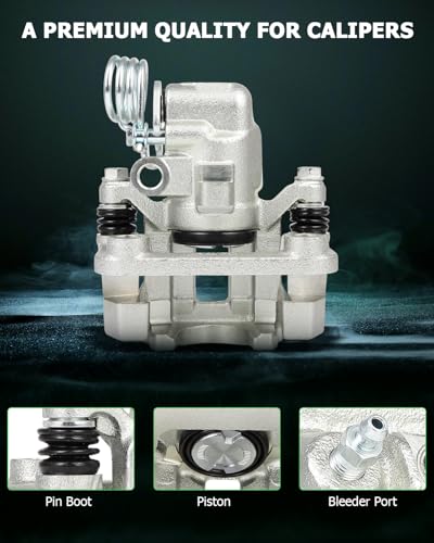 SCITOO 18B4825 Rear Left Disc Brake Caliper With Bracket Silver - size: Rear Driver[18B4825]Silver