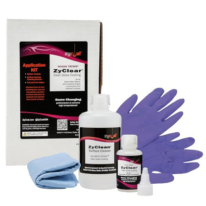 ZyCoat ZyClear 15502 High Temperature Heat Dissipating Clear Coat Application Kit - High Gloss, 2 Ounce