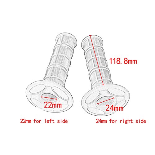 7/8" Motorcycle Hand Grips Dirt Bike Motocross Gel Handlebar 2PC - color: Red