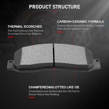 cciyu D1069 Ceramic Front Brake Pad Set - size: Front[D1069]