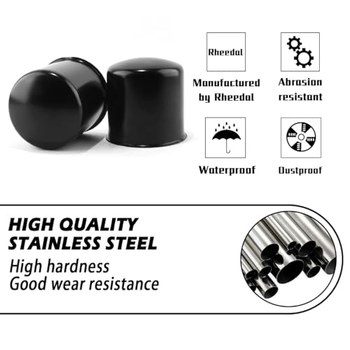 2Pcs 4.25" OD 4.33" H Domed Style Trailer Wheel Center Caps for Rim - color: Matt Black, size: 4.25" OD 4.33" H