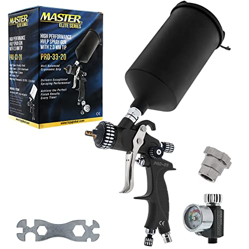 Master Elite High Performance PRO-33 HVLP Paint Sprayer Gun with 2.0mm Tip - size: 2.0mm