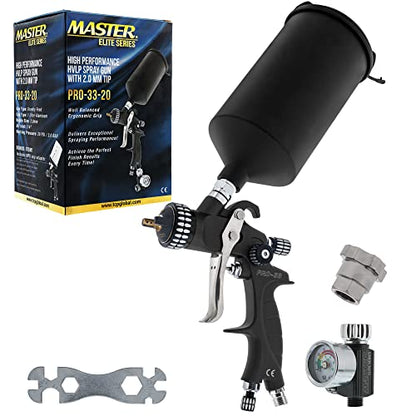 Master Elite High Performance PRO-33 HVLP Paint Sprayer Gun with 2.0mm Tip - size: 2.0mm