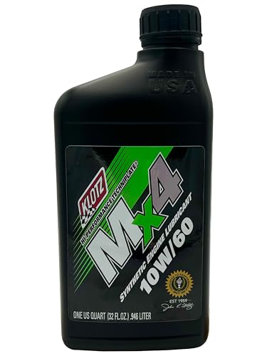 Klotz MX-4 TechniPlate, Hi-Performance Synthetic Motor Oil Lubricant for 4-Stroke Off-Road Racing Motorcycle & ATV Engines | 10W-60 – KL-890 – 1 Quart - size: 10W-60