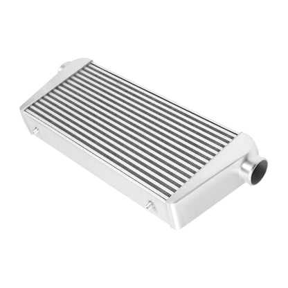 Universal Front Mount Intercooler, 3" Inlet/Outlet Aluminum Turbo Intercooler, Overall size 31"x12"x4", Coresize 24"x12"x3.5" (3" Inlet/Outlet, 31"x12"x4")