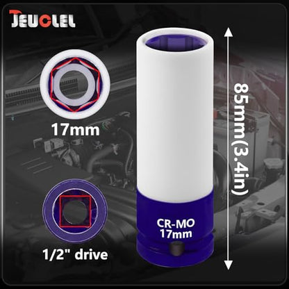 17mm 1/2"Drive Wheel Protector Impact Socket, Lug Nut Impact Socket - size: 17MM