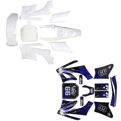 Dirt Bike Full Fender Fairing Kit with Graphics Decals for Apollo 110cc 125cc 150cc 200cc 250cc Models | Durable ABS Plastic Bodywork Set Motorcycle Pit Bike plastics (Blue) - color: Blue