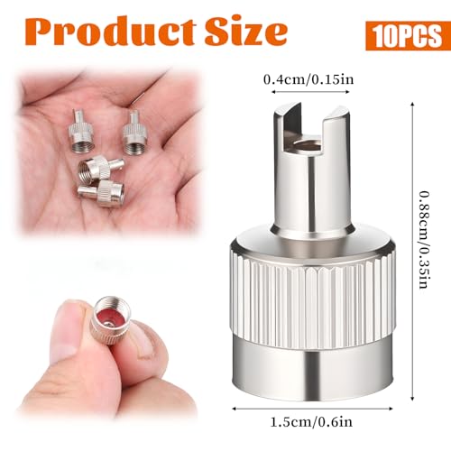 10pcs Metal Tire Valve Stem Caps Slotted Slot Valves Caps with Valve Core Remover Tire Valves Air Dust Cover with O Rubber Ring Universal Tires Stem Covers for Cars SUV Trucks Bikes Motorcycles