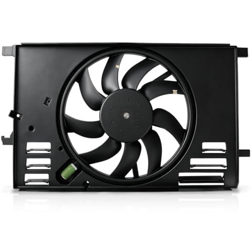 Engine Cooling Radiator Fan Assembly Fit for Jeep Renegade 2015-2018, Fit for RAM ProMaster City 2015-2018, Fit for Fiat 500X 2016-2018, Reference Number 621577, 623740, 76392, 68247205AA - size: 621577, 68360299AA