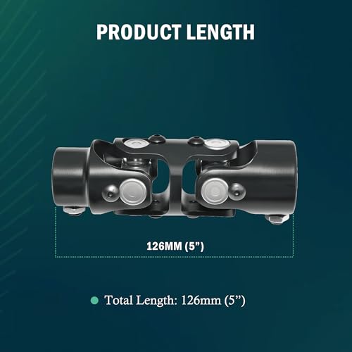 1" DD × 3/4" DD Universal U Joint for Steering Shaft - color: Black, size: 3/4" DD x 1" DD Double