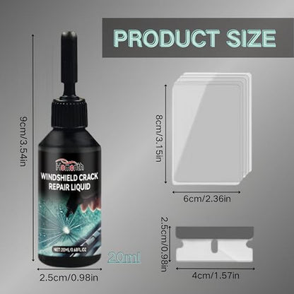 Windshield Crack Repair Kit, 2026 New Premium Windshield Repair Kit, Quick Glass Repair Liquid, for Windshields, Windows, Mirrors and All Glass Crack Types（2pcs）