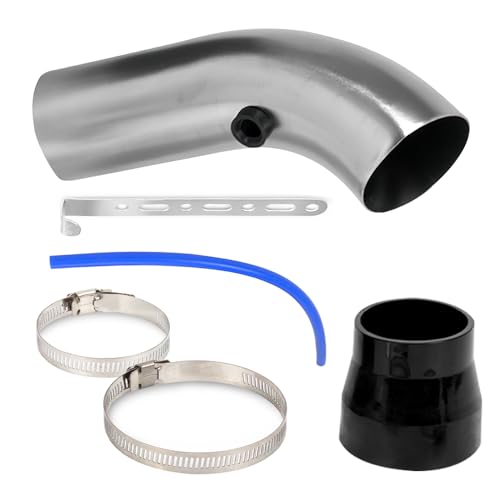 BARTOO 3 Inch Cold Air Intake Pipe Turbo Piping for Car Truck Silver - color: Z-Silver Pipe