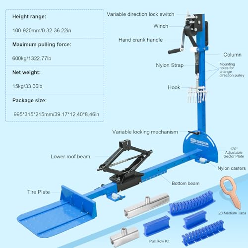 Car Sheet Metal Dent Repair Tool - Automotive Sheet Metal Repair Tools,PDR Tools with Pull Row and ot Pieces,3 in 1 PDR Dent Puller Kits