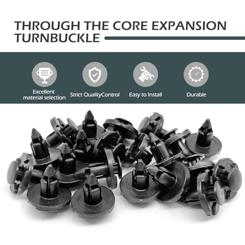 20PCS Bumper Fastener Rivet Clips, Front Bumper & Radiator Support Retainer Clips, Plastic Push Fender Liner Clip, OEM 01553-09321, Compatible with Nissan Maxima Versa Altima & Infiniti