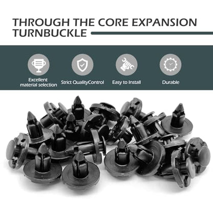 20PCS Bumper Fastener Rivet Clips, Front Bumper & Radiator Support Retainer Clips, Plastic Push Fender Liner Clip, OEM 01553-09321, Compatible with Nissan Maxima Versa Altima & Infiniti