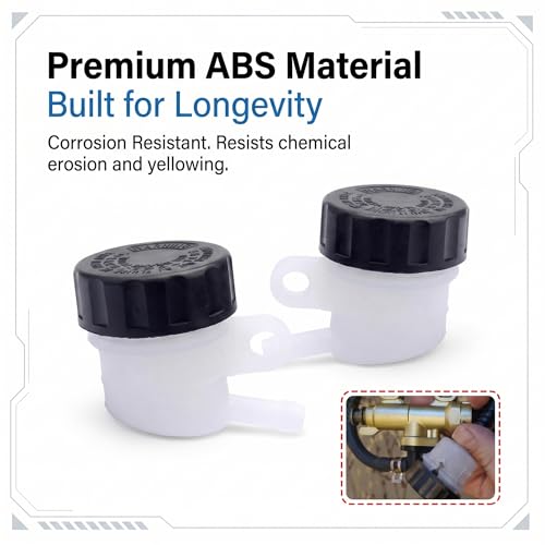 2 PCS Motorcycle Brake Oil Reservoir, Rear Brake Master Cylinder Oil Cup, Anti-leakage Clutch Tank Reservoir, Universal for Motorcycle Dirt Bike ATV Quad (White & Black) - size: 2 PCS