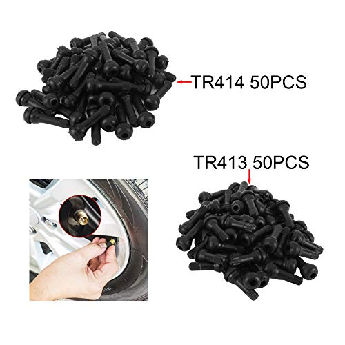 100 PCS TR413 and TR414 Snap-in Tire Valve Stem (50Pcs TR413 + 50Pcs TR414)