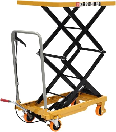 YIYIBYUS Hydraulic Lift Table Cart 51" Lifting Height Scissor Cart