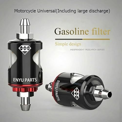 1/4 inch 8mm Fuel Filter Inline with Clear View Glass Gas Hose
