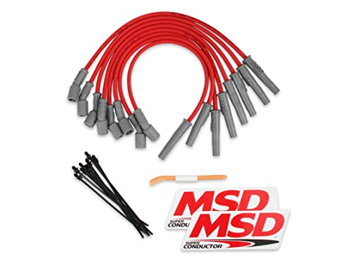 MSD 31639 Super Conductor Spark Plug Wire Set, Red