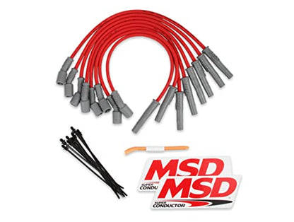 MSD 31639 Super Conductor Spark Plug Wire Set, Red