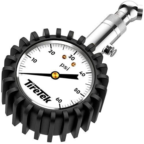 Tire Pressure Gauge for Cars, ANSI Certified 60 PSI Analog Dial Gauge