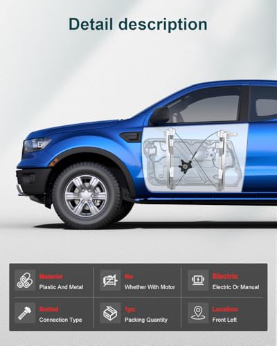Window Regulator Front Left for 2008-2016 for Chrysler Town and Country - style: 2008-2018 for Dodge Grand Caravan