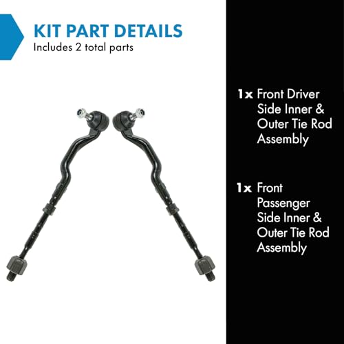 TRQ Front Inner and Outer Tie Rod Set 2 Piece - style: PSA54744