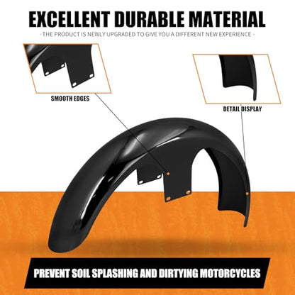 23-Inch Front Fender Fit for Harley Touring 1996-2023 - style: Gloss Black 23inch 1996-2023