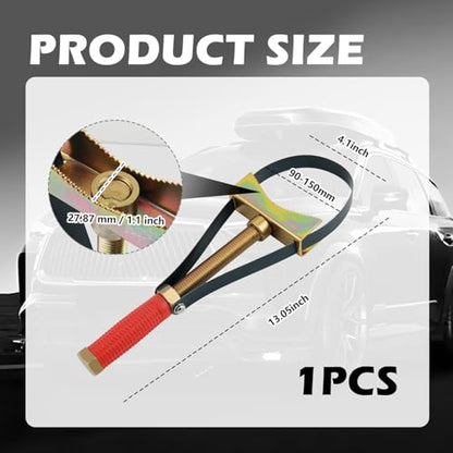 Adjustable Oil Filter Wrench with Strap,Heavy Duty Oil Filter Removal Tool with Non-slip Serration & Adjusting Nut Compatible with Acura,2 in 1 90-150mm Oils Filters Strap Wrench