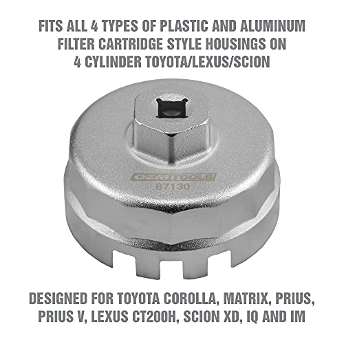 OEMTOOLS 87130 64MM Toyota & Lexus Oil Filter Wrench with 14 Flutes, 64MM Cap Wrench, Oil Change Tool - size: 64 mm/14 Flute