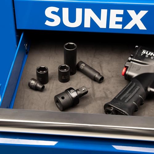 SUNEX TOOLS 2300, 1/2" Drive, Universal Impact Joint, Cr-Mo Steel, Radius Corner Design, Flexible, Meets ANSI Standards