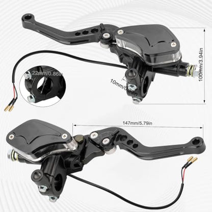 Universal Motorcycle 7/8" 22mm Clutch Master Cylinder Brake Lever - color: Black