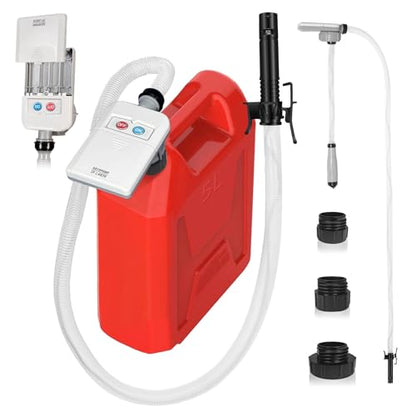 Fuel Transfer Pump with Auto-Stop Sensor, Flow at 3.2 GPM, 3 Adapters