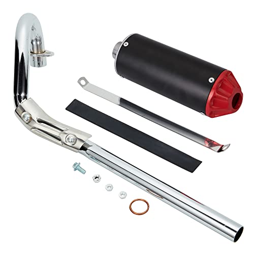 28mm High Performance Exhaust Muffler Silencer Pipe Assembly kit Dirt Bike Motocross CRF50 SSR - color: Red+Black