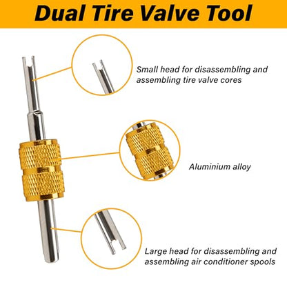 Valve Stem Removal Tool, Schrader Valve Removal Tool, Tires Repair Tool Kit - color: 33 PCS