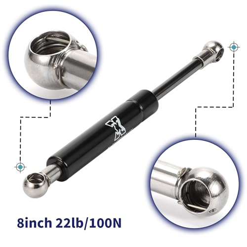 X AUTOHAUX 1 Pc 8inch 22Lbs/100N Black Lift Supports Struts Shocks - color: Black, size: 22lb