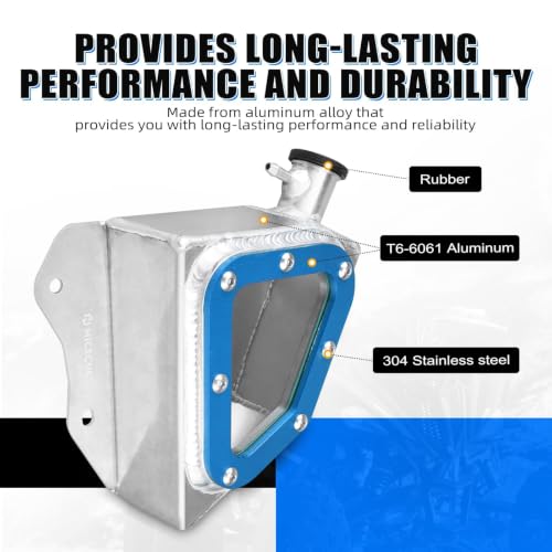 NICECNC Aluminum Radiator Tank, Reservoir Expansion Tank, Blue - color: Blue