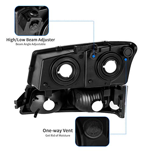 DWVO Headlight Assembly Compatible with 03 04 05 06 Chevy Avalanche Silverado 1500 1500HD 2500 2500HD 3500/07 Chevrolet Silverado Classic Pickup Headlamp (Chrome Housing Clear Reflector Clear Lens) - color: A Chrome Housing Clear Reflector