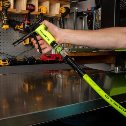 Flexzilla Air Compressor Hose, 3/8 in. x 50 ft., 1/4 in. MNPT Fittings, No-Kink, All Weather, Lightweight, Premium Hybrid Polymer, 300 PSI, ZillaGreen - size: 50ft, style: 3/8"