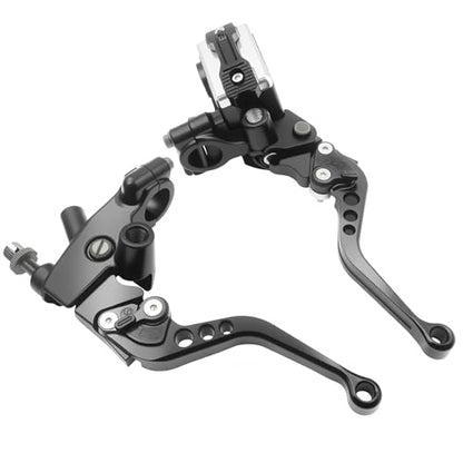 Universal Motorcycle 7/8" 22mm Handlebar Brake Master Cylinder Clutch Lever CNC Left & Right Set Compatible with Honda Kawasaki Suzuki Yamaha（ Piston Diameter 12.7mm (Black) - color: Black
