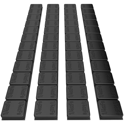 Sposuit Adhesive Stick on Wheel Weights 1/4oz, 0.25oz, Black(48pcs) - color: Black, size: 48Pcs(0.25oz)