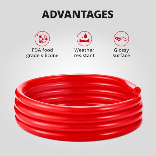 EVIL ENERGY 1/8 Silicone Vacuum Tubing Hose Line 5FT 130PSI Max Pressure Red (3mm ID) - color: Red, size: 1/8 5FT