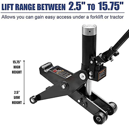 BIG RED Dual Position Hydraulic Forklift Service/Floor Jack, 5 Ton (10,000 lb) Capacity, Home and Workshop Car Maintenance for Various Vehicles,black