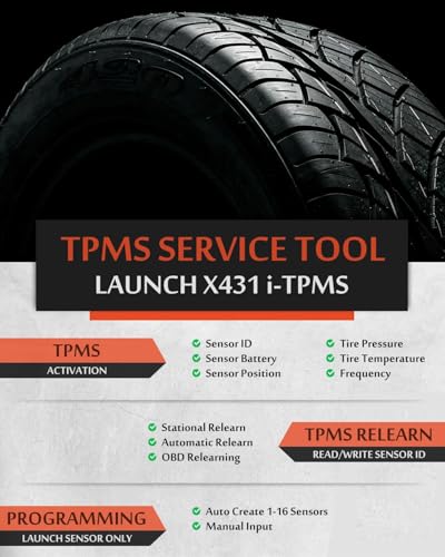 LAUNCH X-431 i-TPMS Tire Pressure Monitor System Service Tool Work with X-431 Scanner and i-TPMS APP Supports 315/433MHz Sensors - [Upgraded Version of TSGUN]