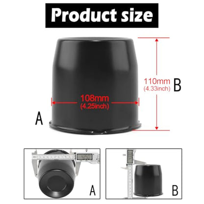 4Pcs 4.25" OD 4.33" H Push Through Trailer Wheel Center Cap for Rim - color: Matt Black, size: 4.25" Hub 4.33" H