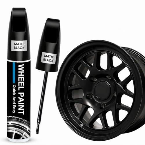 Matte Black Rim Touch Up Paint - Wheel Scratch Repair Kit for Curb Rash & Scratches, Quick and Easy Rim Paint for Wheel Repair, Universal Matte Black - color: Matte Black