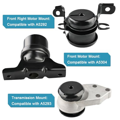 Engine Motor & Transmission Mount Kit Replacement for Ford Escape Mazda - size: 3PCS-Compatible with 01-04 Ford Escape 2.0L 3.0L